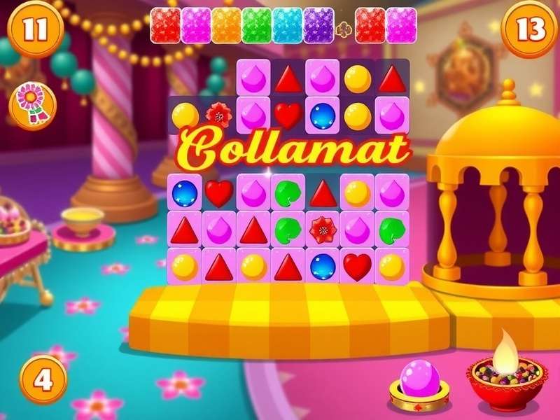 Gulab Jamun Gala game screenshot showing colorful levels with sweets